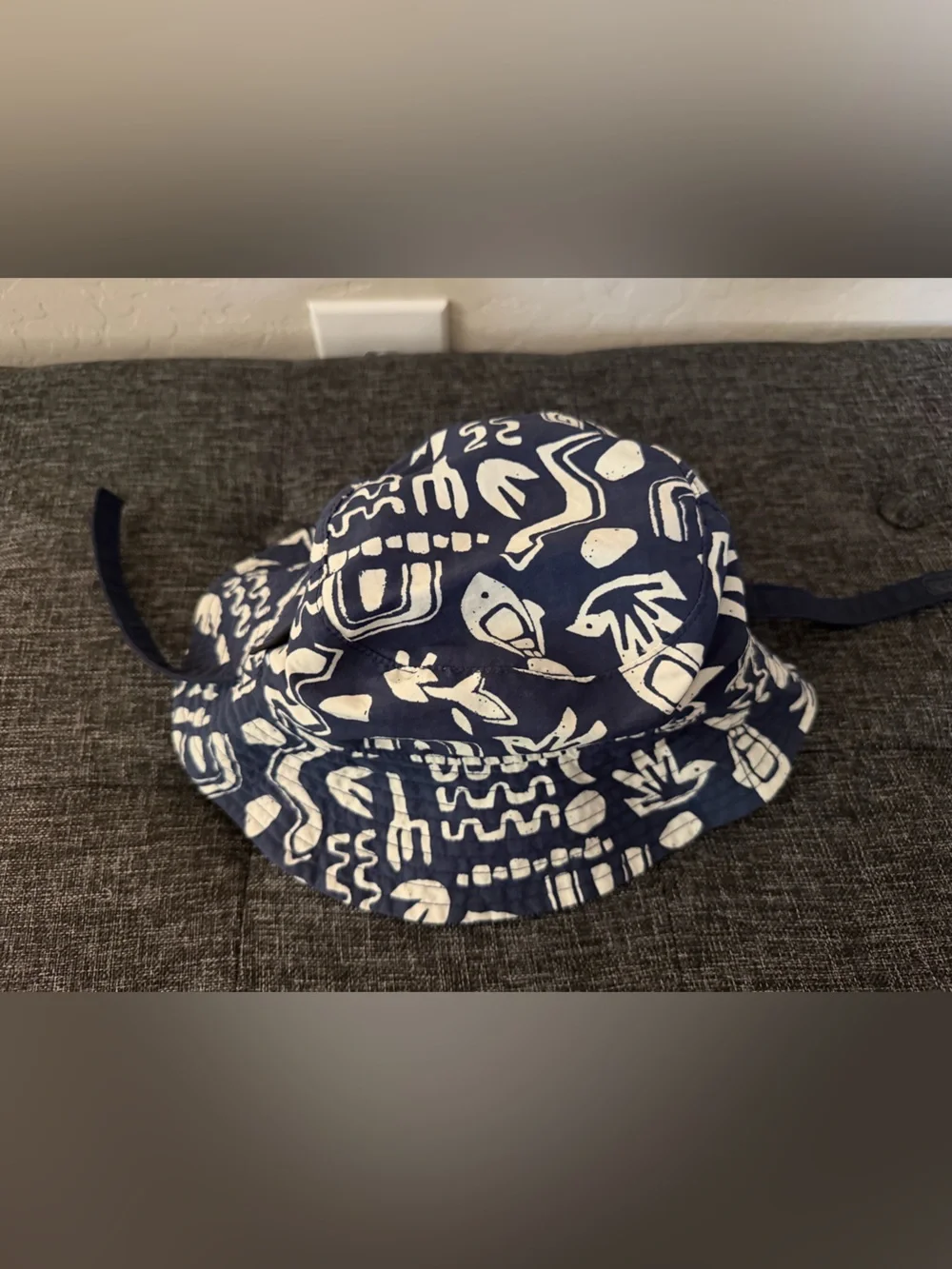 Patagonia Kids Navy and White Printed Bucket Hat